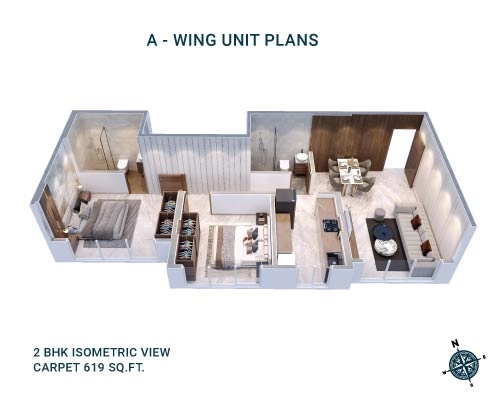 2 BHK Floor Plan